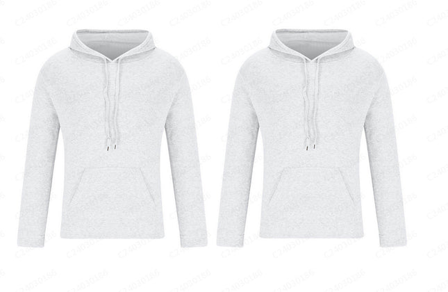 Cross-border men's classic 2-piece combination hooded sweater solid color fleece pullover youth trendy hoodie loose hooded