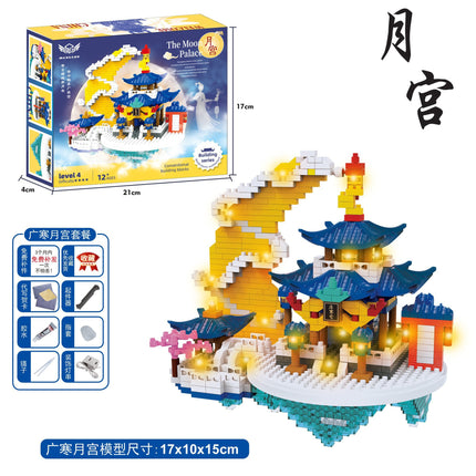 Compatible with Lego Guanghan Palace Building Blocks Puzzle Microparticles Peach Blossom Pool Chinese Style Building Assembled Creative Toys Wholesale