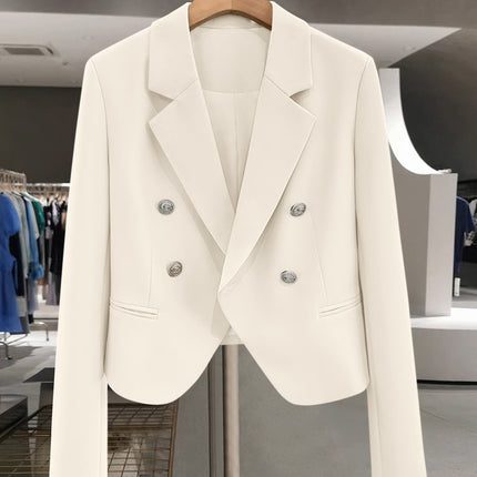 Spring and Autumn 2025 New White French Short Suit Jacket Women's Light Mature Small Fragrant Texted Suit for Foreign Trade