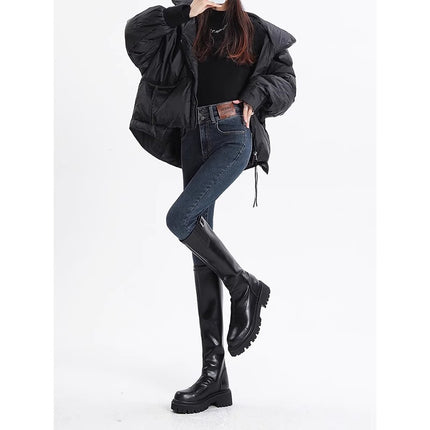 plus size Skinny Jeans Women's Trendy All-match New High Waist Slimming Slim-fit Stretch Pencil Boots Trousers