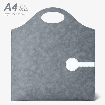 A4 Leather File Bag Handbag Custom Printable Logo Waterproof Storage Portable File Bag A4 Small Data Bag