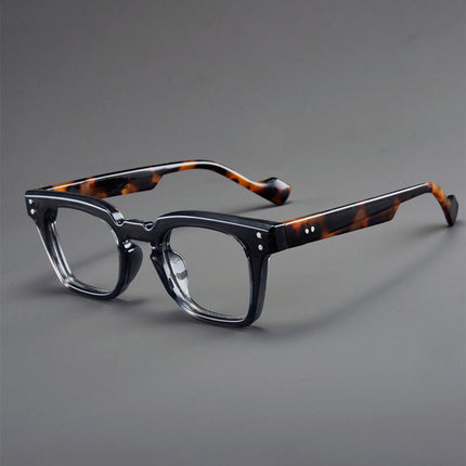 2025 new Hong Kong style small box retro fashion rice nail anti-blue mirror men's and women's simple all-match flat mirror