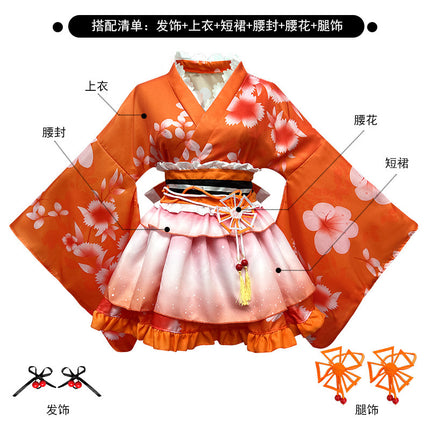 New Women's Japanese Kimono Full lovelive Summer Sacrifice Bathrobe Awakening True Ji Hai Wu Guo cos Suit
