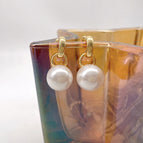 White pearl earrings