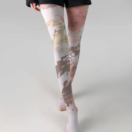 Cross-border thin printed pantyhose spring and autumn versatile butterfly wild abstract retro stockings women's socks anti-snagging wholesale