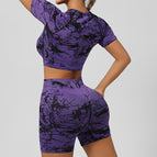 Purple [short sleeves + shorts] / S