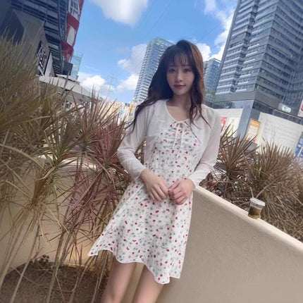 Dopamine 2025 All-match Ins Style suit Sling Sweet Floral dress Slimming Cardigan Summer New Skirt
