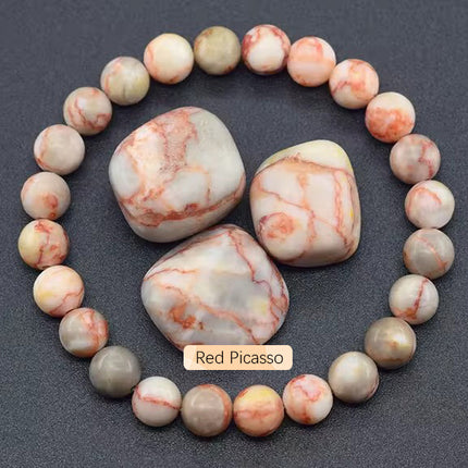 SHINE/TK Cross-border Best Selling 8mm Apatite Sun Stone Beaded Bracelet Handmade Agate Crystal Original Stone Bracelet