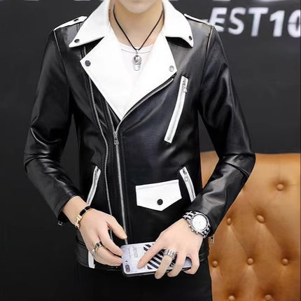 2025 Men's Tops Spring and Autumn Fashion Easiest for Match Leather Tops Men's Thin Men's Leather Tops Top Casual Tops