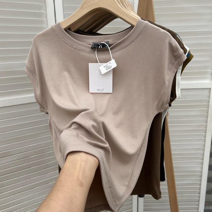 Korean Style Loose 2025 Summer New Style Western Style Age-Reducing Slimming Look Design Xiaofeifei Sleeve Short-Sleeved T-Shirt Women's Tops