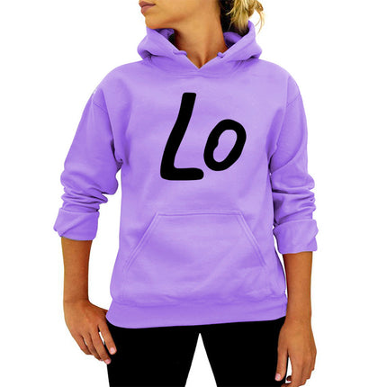 Ebay/wish Amazon Foreign Trade Cross-border LO Letter Printing Hooded Wear Autumn and Winter European and American Women's Jacket