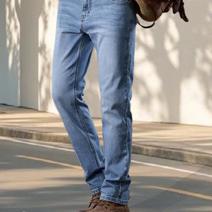 Men's Jeans Spring and Autumn Straight-Leg Trendy Classic Retro Cotton Stretch Comfortable Breathable Versatile Slim-Fit Pants Trendy Brand