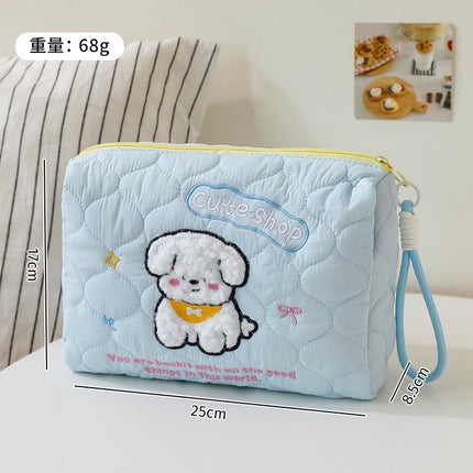 Cute Puppy Portable Cosmetic Bag for Women Portable Large Capacity Skin Care Brush Travel Toiletry Bag Wholesale