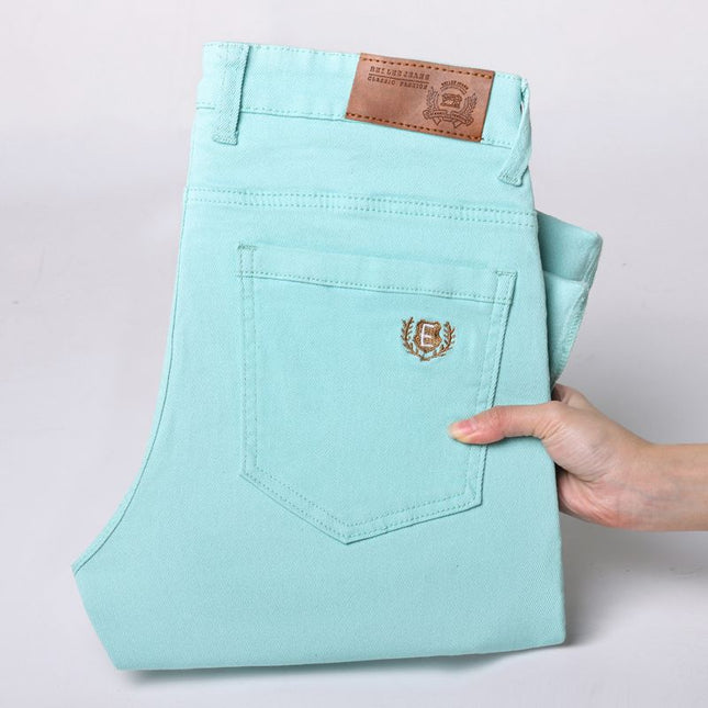 Summer Thin Casual Pants for Men, Loose Straight Grass Green Business Solid Color Versatile Youth Men's Long Pants Wholesale
