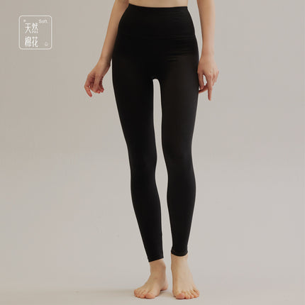 Pure Cotton Thermal Leggings for Women, Warm Pants, Comfortable Waist Protection, Thin Style, Plus Size, Autumn and Winter, High-Waisted Thermal Pants for Women