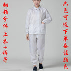 White lapel top + pants / S