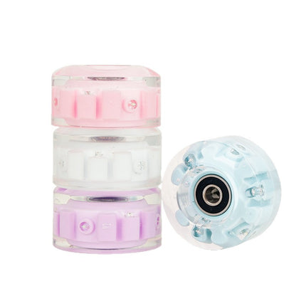 6 lights double row roller skates transparent flash wheel four-wheel roller skate universal PU light-emitting wheel indoor outdoor wheel