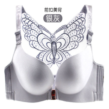 Wholesale Front Button Non-Wired Large Size Bra for Fat Girls Push-Up Adjustable Beautiful Back Seamless Thin Sexy Intimates