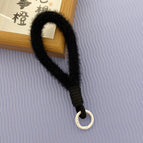 Plush lanyard / black