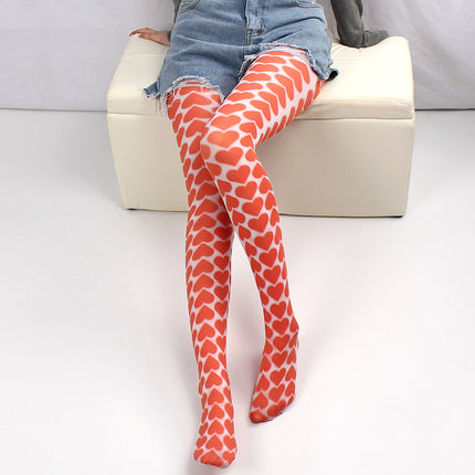 Cross-border thin printed pantyhose spring and autumn versatile butterfly wild abstract retro stockings women's socks anti-snagging wholesale