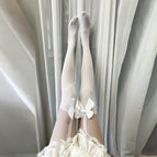 2419# sling butterfly stockings white / All yards (40.00 kg-75.00 kg