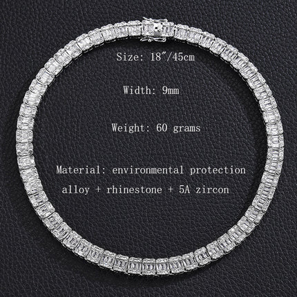 Popular Jewelry Rock Sugar Chain Children's European and American New Zircon Cuban Chain Hip Hop Jewelry Internet Celebrity Same Style Clothing Accessories