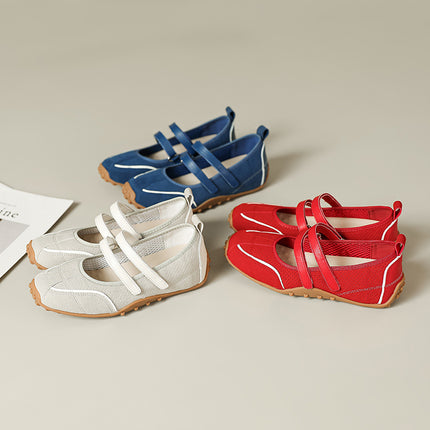 2026 New Niche Ballet-Style German Training Shoes with Double Straps, Sporty Mary Jane Women's Flat Shoes