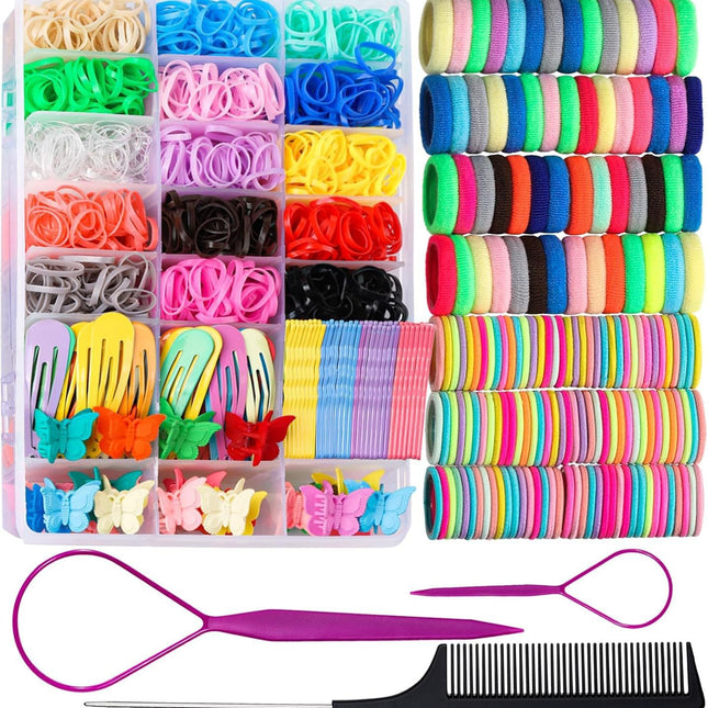 Cross-Border Kidsren's Small Rubber Band Clip Set 24 Grids Colorful Hair Rope Baby Hair Band Headband DIY Hair Accessories Hair Tie
