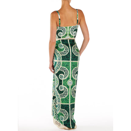 2025 European and American New Style Printed Tassel One-Piece Swimsuit Wrap Skirt Suit Women's Cross-Border Hot Style