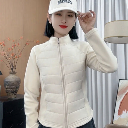 Yulan Spring Graphene Wool Cotton Jacket Women's Short Style 24 Slim Fit Yoga Sports Outdoor Warm Slim Short Style