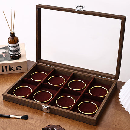 Walnut Jewelry Storage Box Ring Earrings Necklace Bracelet Box Solid Wood Large Capacity Anti-Oxidation Jewelry Display Box