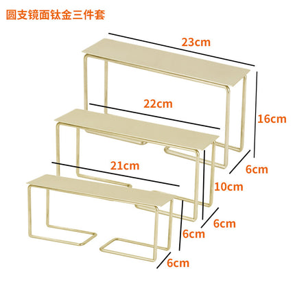 Factory direct supply stainless steel shoe rack shoe bag display shelf window shoe bag high and low display rack jewelry bracket