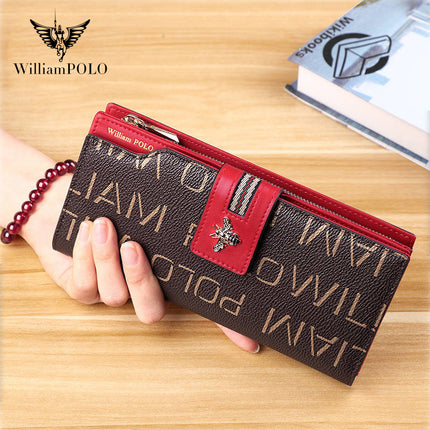 King Paul Wallet Women's Long Wallet Women's Wallet Leather Wallet Women's Mobile Phone Wallet Anti-theft Brush Wallet