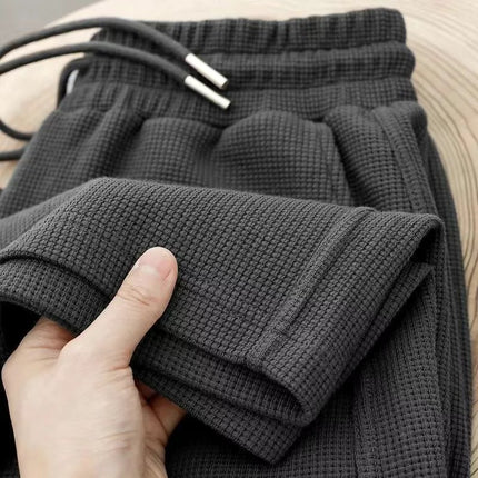 Spring and Autumn Casual Pants Loose Joggers 2024 New Men's Long Pants Trendy Waffle Straight-Leg Export Trousers