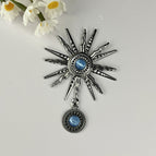 Gun black sunflower sky blue beads