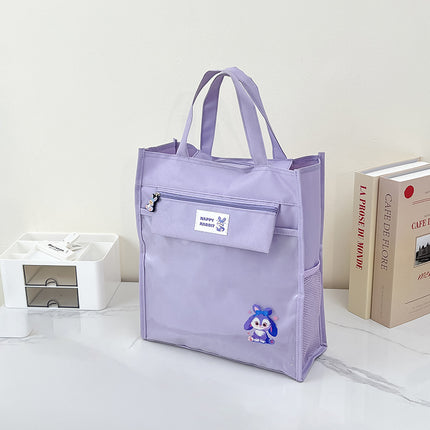 Foreign Trade Spot Simple Vertical Cartoon Portable Tutoring Bag Student Universal Canvas Storage Handbag Wholesale