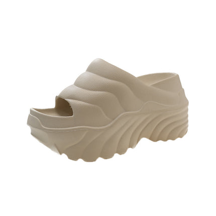 High-Heeled Slippers 2024 New Fashion Thick-Soled Internet Celebrity 10cm Women's Height-Increasing Outdoor Wear in Stock Ins European and American Style