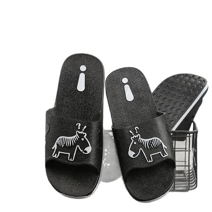 Summer Pvc Bathroom Slippers Home Cartoon Couple Slippers Indoor Cute Bath Non-Slip Sandals Women's Stall