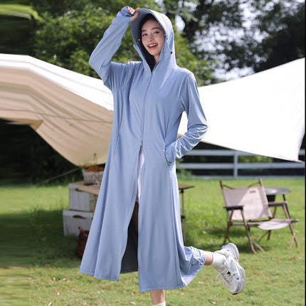 Sun Protection Clothing for Women Summer 2026 New Long Style Full-Body Slim Fit Ice Silk Beach Sun Protection Clothing Anti-Ultraviolet Sun Protection Shirt