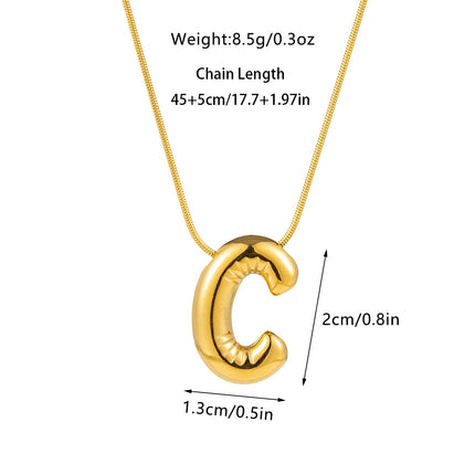 Cross-border fashion sense Europe and the United States 26 English letter pendant smooth bubble letter necklace women wholesale