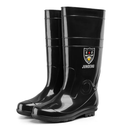 Jundeng thickened high-top black rain boots rain boots mining boots labor protection rubber shoes kitchen water shoes non-slip rubber bottom water