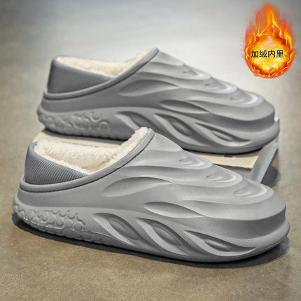 2023 New Cross-Border Velvet Cotton Slippers Winter Baotou Thick-Soled Couple Cotton Slippers Men's Korean Style Slippers Wear-Resistant Cotton Shoes