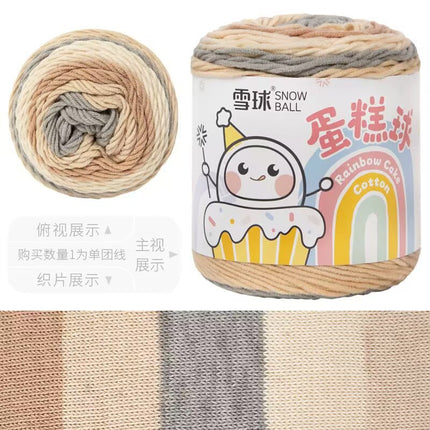 Cake Thread Snowball Wool Ball 5 Strands Milk Cotton Thread Rainbow Color Section Dyed Wool Scarf DIY Knitting Wool Ball