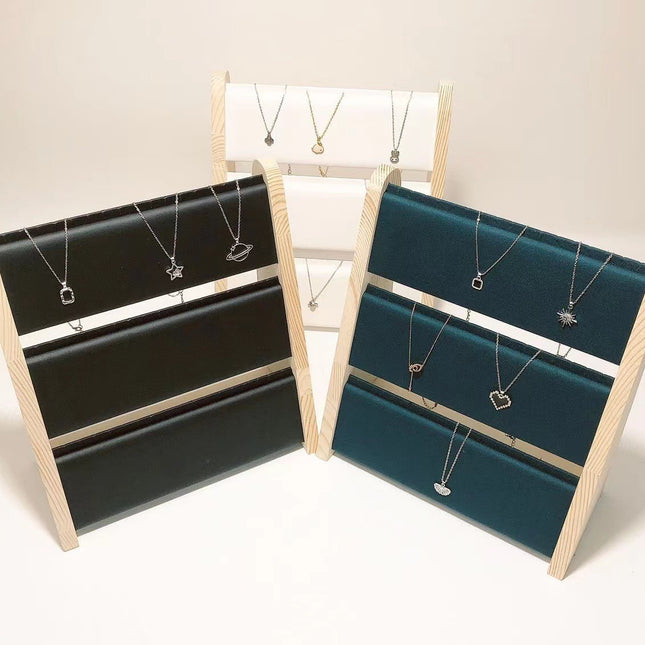 Bamboo necklace display stand stall desktop decoration display props display board jewelry storage tray jewelry rack