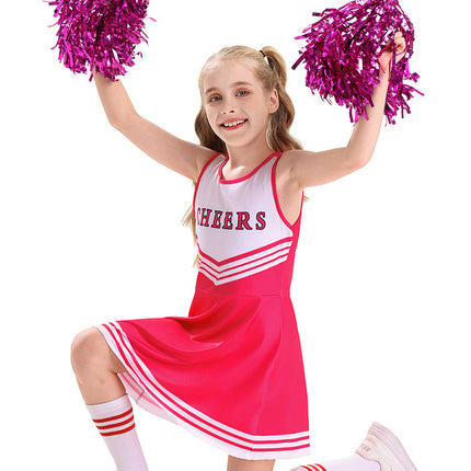 2025 New Cross-Border Children's Cheerleading Uniforms Four-Color Cheerleading Football Baby Dress Cheerleading Ball Suit