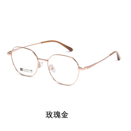 Ultra Light Titanium Frame Gold Wire Glasses Elegant Polygonal Glasses Frame Men's and Women's Style Plain and Artistic Available Myopia Glasses Frame