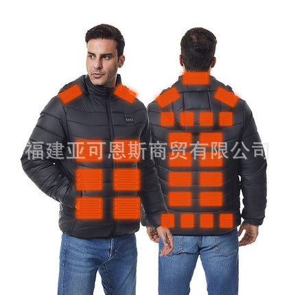 Cross-Border Popular Spot Smart Heating Clothing Outdoor Hooded USB Electric Heating Jacket Constant Temperature Cold-Proof and Warm Heating Clothing