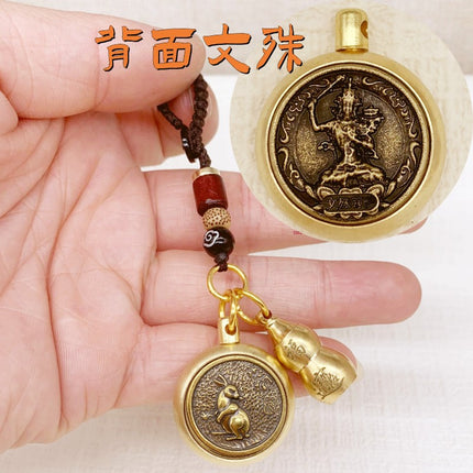 A generation of 12 zodiac Buddha patron saint turn key chain pendant fortune into the eight patron saint of treasure gourd