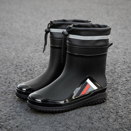 New men's rain boots non-slip thick-soled waterproof boots wear-resistant fashion outer wear car wash work rubber shoes overshoes men's thick