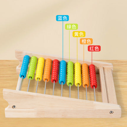 Calculation Rack Montessori Mathematics Addition and Subtraction Number Artifact Arithmetic Abacus Disc Teaching Aware Children Arithmetic Enlightenment Counting